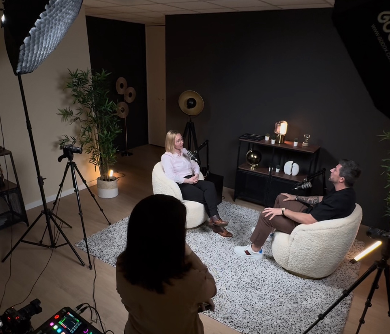 tournage podcast studio