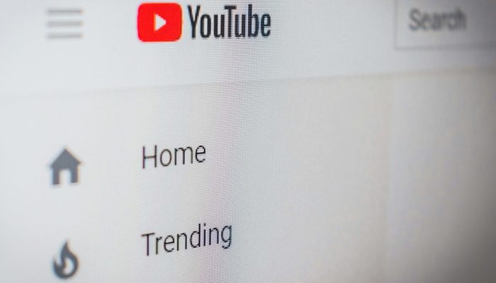 Page d'accueil de YouTube en anglais